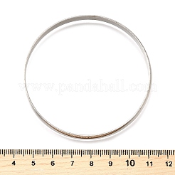 女性用304ステンレススチールプレーンバングル  ステンレス鋼色  1/4インチ（0.6cm）  内径：2-1/2インチ（6.5cm）&nbsp;BJEW-V004-02B-P