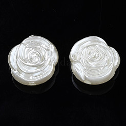 ABSプラスチックパール調ビーズ  花  貝殻色  17x16.5x8mm  穴：2mm  約500個/500g&nbsp;KY-S163-448