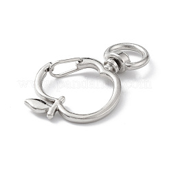 アップル合金スイベルクラスプ  長持ちメッキ  プラチナ  38x23.5x6mm  穴：8.5x4.5mm&nbsp;LS-FIND-L012-02P