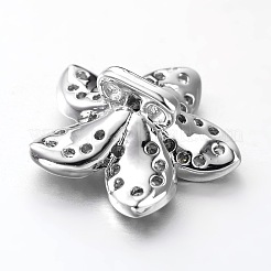 花の真鍮マイクロパヴェキュービックジルコニアマルチ連リンク  プラチナ  14x15x6mm  穴：1mm&nbsp;ZIRC-O019-09P