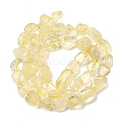 天然レモンクォーツ（加熱）ビーズ連売り  ナゲット  タンブルストーン  7~13x4.5~10x4.5~10mm  穴：1.2mm  約44~46個/連  15.08''~16.14''（38.3~41センチメートル）&nbsp;LS-G-P497-01E-52