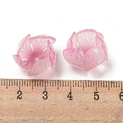 熱収縮プラスチックビーズキャップ  5花弁のつぼみ  ピンク  15x16x3mm  穴：1.6mm&nbsp;SACR-M007-04A