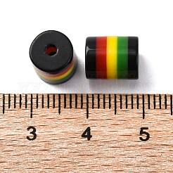 ガーナジャマイカレゲエストライプレジンビーズ  カラフル  コラム  9x8mm  穴：2mm&nbsp;X-RESI-G104-01C