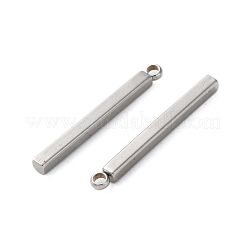 304ステンレスペンダント  長方形/バーチャーム  変色防止  ステンレス鋼色  22x2x2mm  穴：1.5mm&nbsp;STAS-L282-006P-02