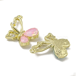 ラックメッキ合金ラインストーンペンダント  鉛フリー＆カドミウムフリー＆ニッケルフリー  蝶のチャーム  ゴールドカラー  22.5x18x4.5mm  穴：1.4mm&nbsp;PALLOY-F312-16G