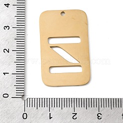 304ステンレスペンダント  文字の長方形  イオンプレーティング（ip）  18KGP本金メッキ  文字Z  33x20x1.5mm  穴：1.8mm&nbsp;STAS-D200-01Z-G