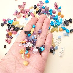 宝石チップビーズ  ナチュラルアクアマリン  水晶振動子  アメジスト  オブシディアン  天然なヒスイ  ロードクロサイト  合成ターコイズ  ミックスカラー  5~8x5~8mm  穴：1mm&nbsp;G-PH0034-01