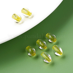 透明なアクリルビーズ  オーバル  きいろ  9.5x6mm  穴：1.5mm&nbsp;X-MACR-S373-134-T07