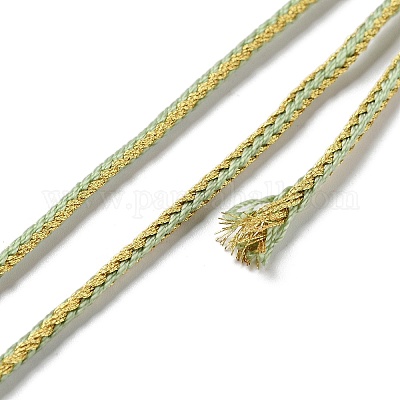 14m ツートンポリエステル編みコード  ラウンド  ダークシーグリーン  2.5mm  約15.31ヤード（14m）/ロール&nbsp;OCOR-G015-02A-25-1