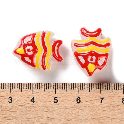 手作りランプワークビーズ  魚  レッド  18x22.5x10.5mm  穴：1.2mm&nbsp;LAMP-S068-06E-1