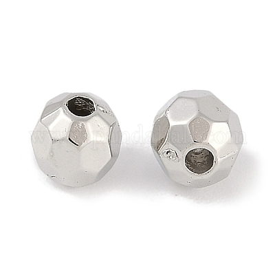 CCBプラスチックビーズ  ラウンド  多面カット  5.5x5.5mm  穴：1.6mm&nbsp;ALUM-U001-01B-02-1