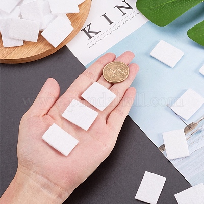 アロマ専用フェルト製オイルパッド  精油デフューザーロケットパッド  長方形  ホワイト  30x22x3mm&nbsp;DIY-WH0151-42-1