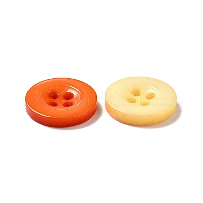 樹脂ボタン  染め  フラットラウンド  ミックスカラー  13x2mm&nbsp;RESI-D033-13mm-M-1