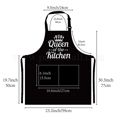 ポリエステルエプロン  日用品  長方形  食器柄  770x590mm&nbsp;AJEW-WH0221-006-1