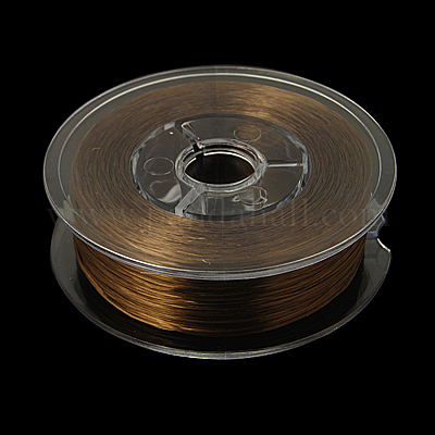 フラット弾性クリスタルストリング  弾性ビーズ糸  ストレッチブレスレット作り用  キャメル  0.8mm&nbsp;EC-G002-0.8mm-29-1