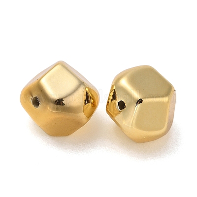 CCBプラスチックビーズ  ポリゴン  ゴールドカラー  17x16x16mm  穴：3mm&nbsp;CCB-B003-20G-1