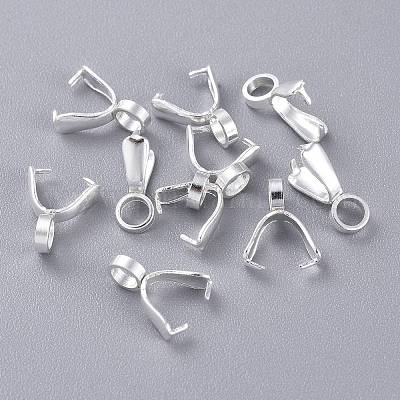 304ステンレススチール製アイスピックピンチベイル  銀  9x6.5x3.5mm  穴：2mm  ピン：0.8x0.5mm&nbsp;STAS-K210-17A-S-1