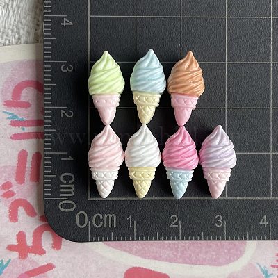 オペーク樹脂カボション  アイスクリーム  ミックスカラー  16x7.5x7mm&nbsp;RESI-I068-02-1