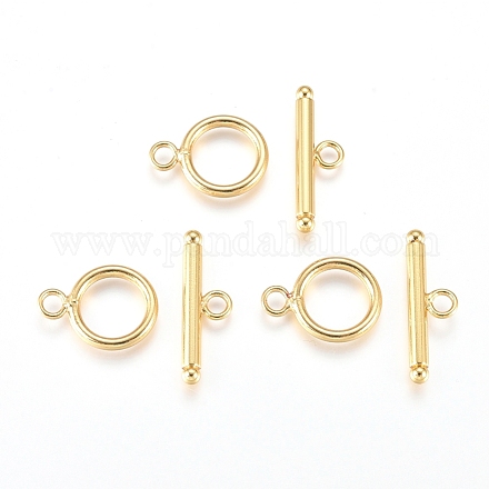真鍮製マンテル  リング  ゴールドカラー  リング：19x14x2mm  穴：3mm  バー：7.5x25x3mm  穴：3mm&nbsp;KK-L189-23G-1