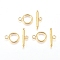 Brass Toggle Clasps, Ring, Golden, Ring: 19x14x2mm, Hole: 3mm, Bar: 7.5x25x3mm, Hole: 3mm