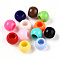Opaque Acrylic Beads, Round, Mixed Color, 12x9.8mm, Hole: 6.5mm, about 870pcs/500g