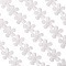 Polyester Lace Trim, Flower Pattern, White, 40mm