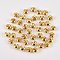 Brass Crimp Beads Covers, Round, Golden, 6mm In Diameter, Hole: 1mm