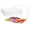 4Pcs Rectangle Polypropylene(PP) Bead Storage Container, with Hinged Lid, Rectangle, Clear, 25.8x18.4x1.7cm