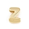 Brass Beads, Long-Lasting Plated, Rack Plating, Lead Free & Cadmium Free, Real 18K Gold Plated, Letter Z, 14x10x5mm, Hole: 11x3mm
