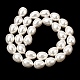 電気めっきシェルパールビーズ連売り  梨の形  ホワイト  12~13x10mm  穴：1mm  約31個/連  15.55''（39.5センチメートル）&nbsp;BSHE-B008-04-2