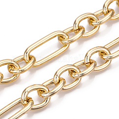 アルミフィガロチェーン  溶接されていない  ライトゴールド  36.5x17x4mm  小さな楕円形：21.8x17x4mm