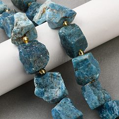 生の粗い天然アパタイトビーズ連売り  ナゲット  シードビーズで  14~28x15~25x10~27mm  穴：1.2~1.4mm  約9~10個/連  7.76''~8.07''（19.7~20.5センチメートル）