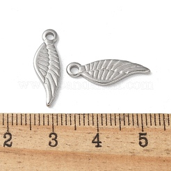 304ステンレスペンダント  ウイング  ステンレス鋼色  19.5x6.5x1.5mm  穴：1.8mm&nbsp;STAS-I330-061P