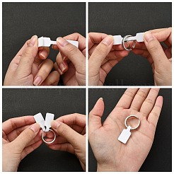 長方形ジュエリーディスプレイステッカー自己粘着性の紙  リングジュエリータグ  ホワイト  6x1.2cm&nbsp;X-TOOL-WH0039-03