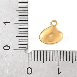 304ステンレススチールチャーム  イオンプレーティング（ip）  14KGP本金メッキ  ハマグリ  8.5x8x2mm  穴：1.2mm&nbsp;STAS-Q351-14G-A