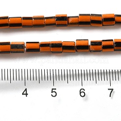 手作りのネパールランプワークビーズ  縞模様の列  ダークオレンジ  3~6x2~7mm  穴：1.2~1.8mm  約115~125個/連  20.87~21.65インチ（53~55cm）&nbsp;LAMP-B023-04A-01
