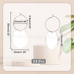 透明ブランクアクリルワイングラスチャーム24個。  真鍮フープピアスパーツ  フラットラウンド  透明  59mm  24個/セット&nbsp;AJEW-AB00074
