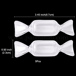 プラスチックビーズ収納ケース  キャンディ  透明  8.7x2.3x2.6cm&nbsp;CON-YW0001-39
