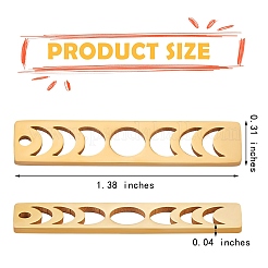 201ステンレススチールペンダント5個  レーザー切断  ムーンフェイズバーチャーム  ゴールドカラー  35x8x1mm  穴：1.8mm&nbsp;STAS-SZ0002-09G