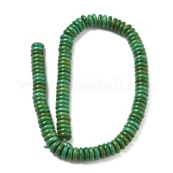 染色された合成マグネサイトビーズの連  ディスク  ヒシビーズ  シーグリーン  10x3mm  穴：1.2mm  約117個/連  14.96''（38センチメートル）&nbsp;GG-CBA3F2C-D01