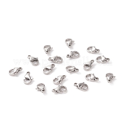 304ステンレススチール製ロブスタークロウ留め金  ステンレス鋼色  10x6x3mm  穴：1mm  約100個/箱&nbsp;STAS-PH0010-02B