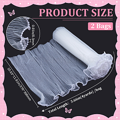オーガンジーフラワーラッピングブーケペーパー2袋  Abs プラスチック模造パール エッジ  バレンタインデーの  結婚式  誕生日の装飾  ホワイト  270~300x0.2~3mm 約4ヤード/袋&nbsp;DIY-GF0009-26A