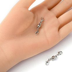 真鍮製マグネットクラスプ  カニカン付き  ラウンド  プラチナ  36x7.5x6mm  カニカン:10x5x2.8mm&nbsp;KK-YW0001-56P