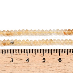 加熱された天然シトリンビーズ連売り  多面カット  ロンデル  4x2mm  穴：0.6mm  約159個/連  15.16''（38.5センチメートル）&nbsp;G-B175-A05-2x4mm