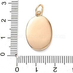 プリント真鍮エナメルペンダント  楕円形のチャーム  ゴールドカラー  エビ  23x14.5x3mm  穴：4mm&nbsp;KK-CBADFD5-04G-B