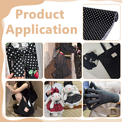 綿織物  服装アクセサリー  水玉模様  ブラック  1020x1580x0.2mm&nbsp;DIY-WH0678-82B