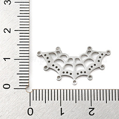 変色しない304ステンレススチールマルチ連リンク  レーザー切断  クモの巣  ステンレス鋼色  13x25x1mm  穴：1mm&nbsp;STAS-B056-08P
