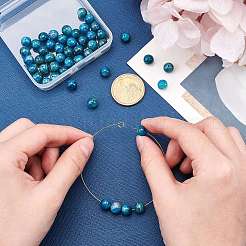 天然石アパタイトビーズ連売り  染め  ラウンド  8mm  穴：1mm  約50個/連  15.7インチ  1連 /箱&nbsp;G-AR0001-80