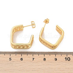201ステンレススチールスタッドピアス  304ステンレスピン付き  PVD真空メッキ  U字型  ゴールドカラー  22.5x9.5mm&nbsp;LS-EJEW-Q026-21G-A