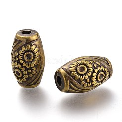CCBプラスチックビーズ  オーバル  アンティークブロンズ  19.5x12mm  穴：3mm&nbsp;CCB-K003-16AB